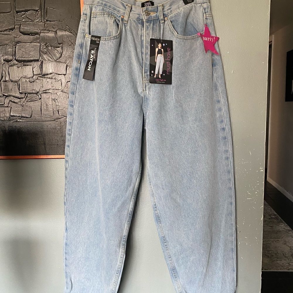 NWT Simple Society Balloon Super High Rise Jeans Women’s Size 9/29 - Picture 4 of 13
